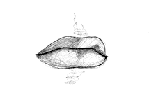Gif animé bouche noire
